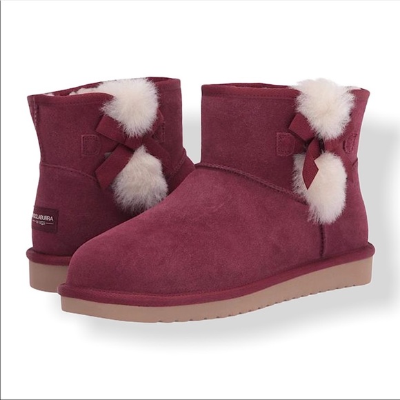 UGG Shoes - Ugg koolaburra Victoria mini maroon slip on Sherpa boots